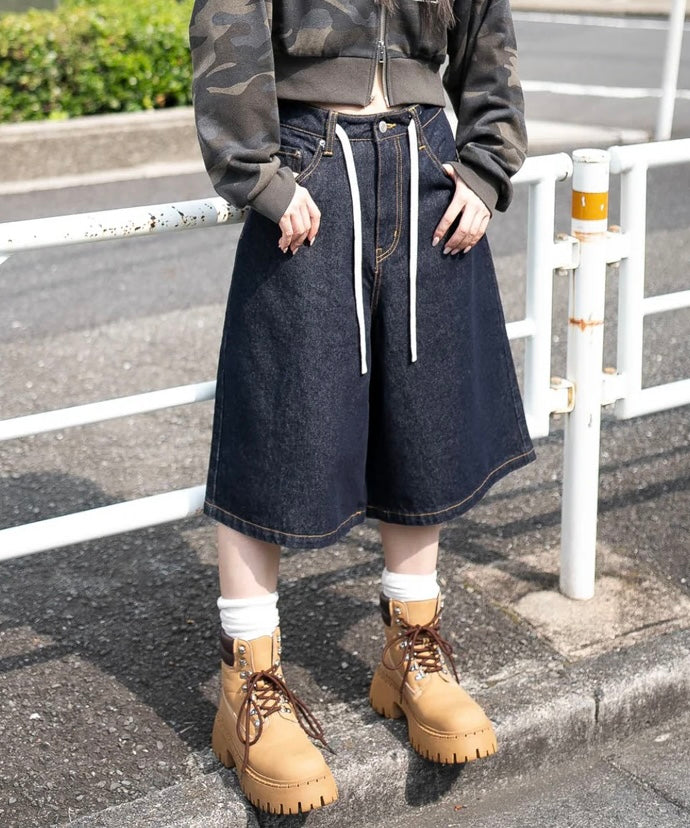 日本直送 [預購] 綿100%☁️寬鬆牛仔褲 (靛藍 インディゴ)