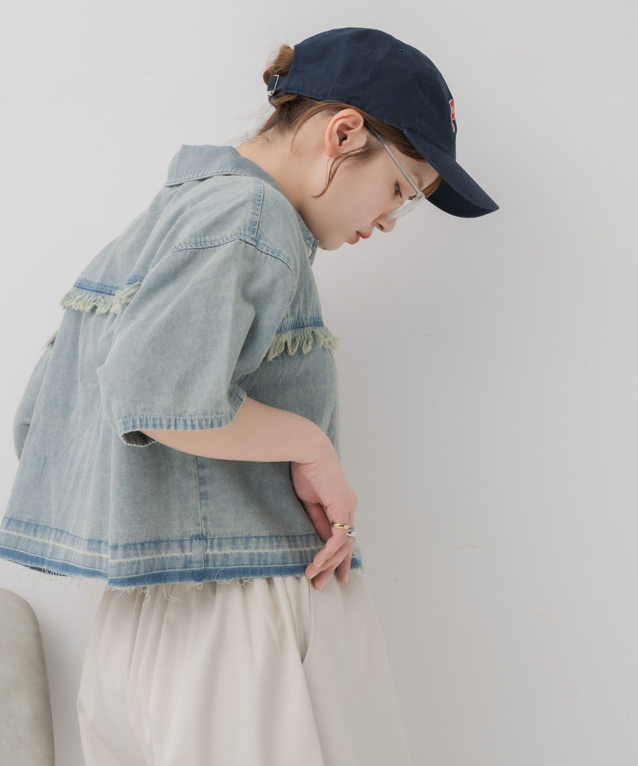 日本直送 [預購] 前後流蘇·牛仔恤衫 ◍ 2色入