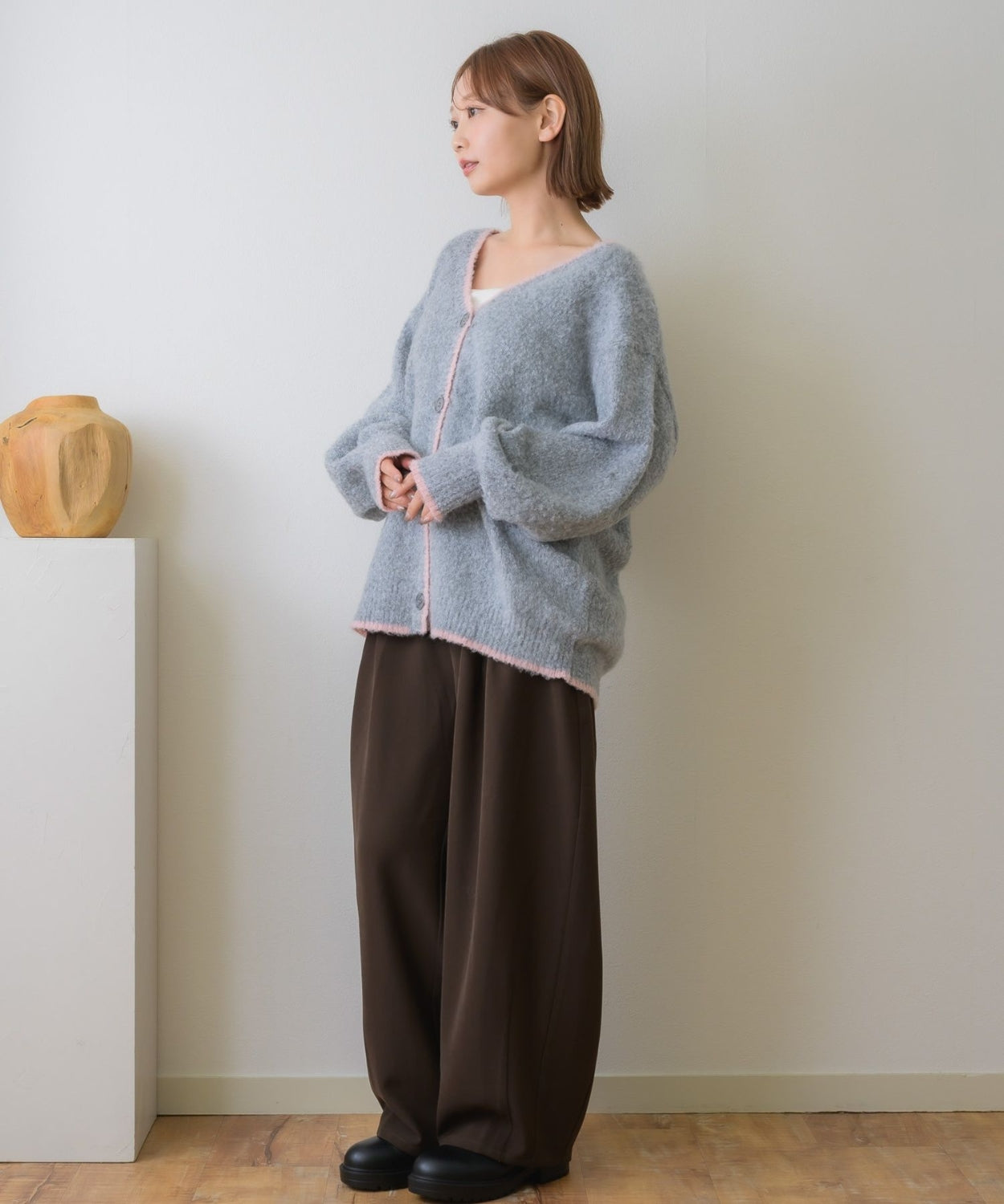 日本直送 [預購] 拼色·柔軟極親膚🧶針織外套 ◍ 2色入