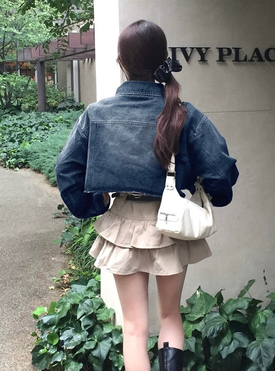 日本直送 [預購] 65% Cotton☁️ 短cutting牛仔褸 ◍ 2色入