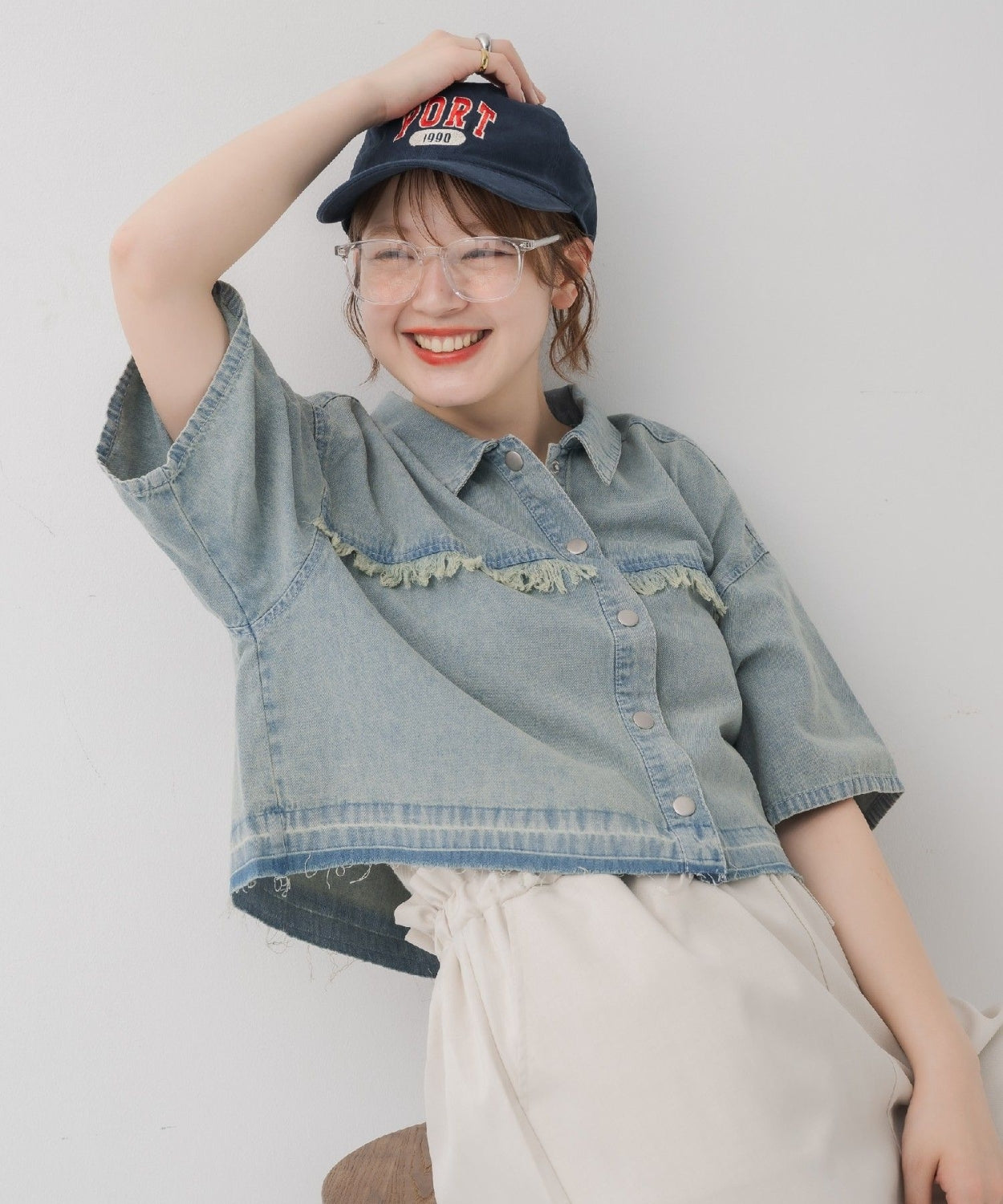 日本直送 [預購] 前後流蘇·牛仔恤衫 ◍ 2色入
