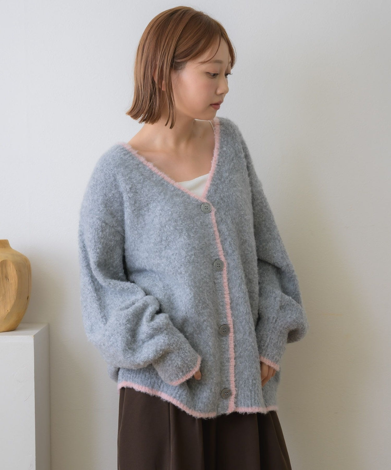 日本直送 [預購] 拼色·柔軟極親膚🧶針織外套 ◍ 2色入