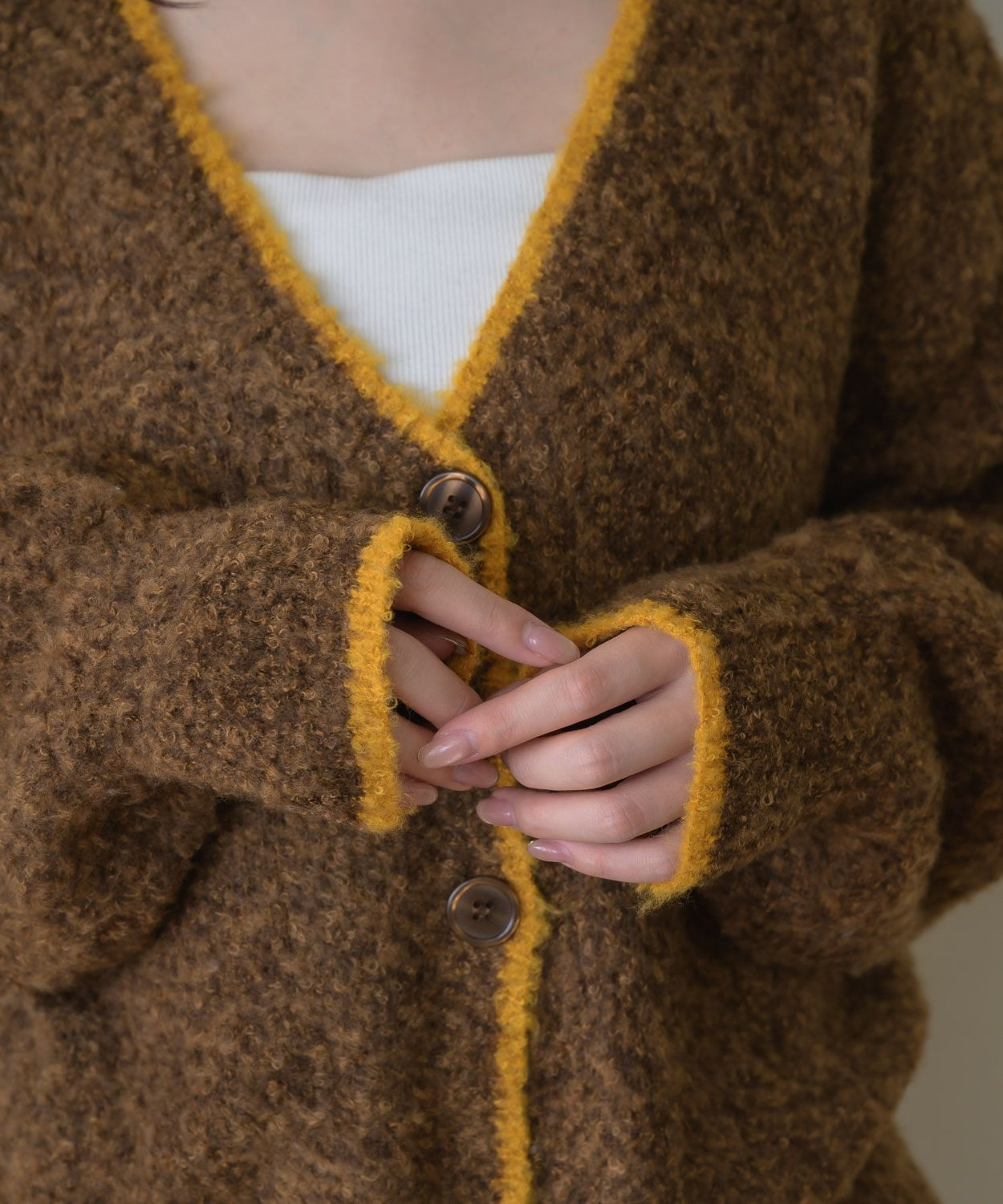 日本直送 [預購] 拼色·柔軟極親膚🧶針織外套 ◍ 2色入