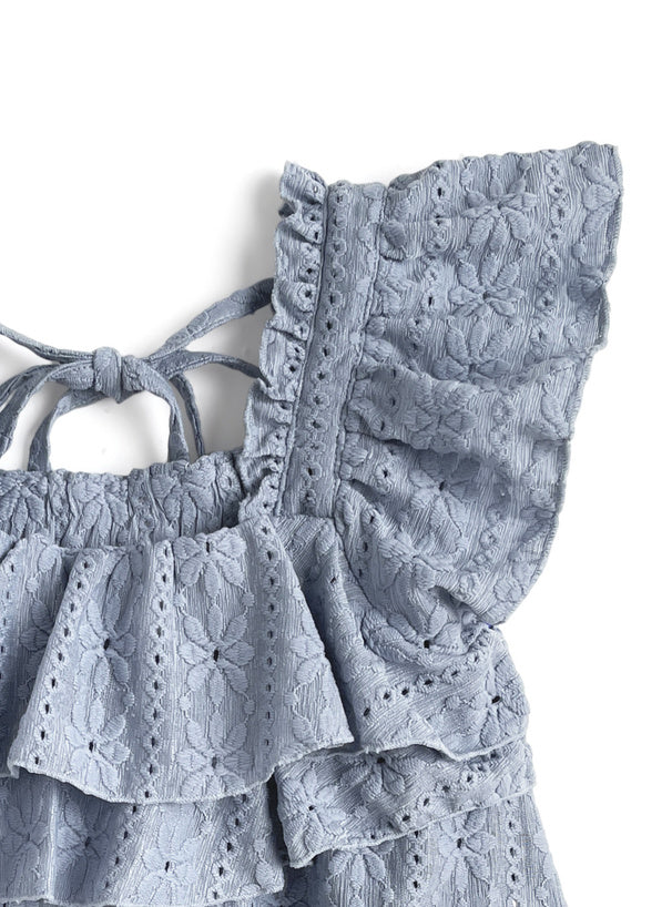 日本直送 [預購 - 日本7月下旬發貨] 花花壓花·Ruffle邊上衣 ◍ 2色入