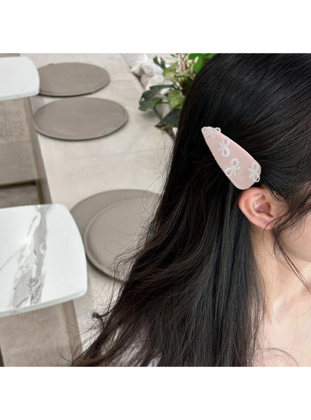 日本直送 [預購] 珍珠蝴蝶結౨ৎ 皮革髮夾◍ 4色入