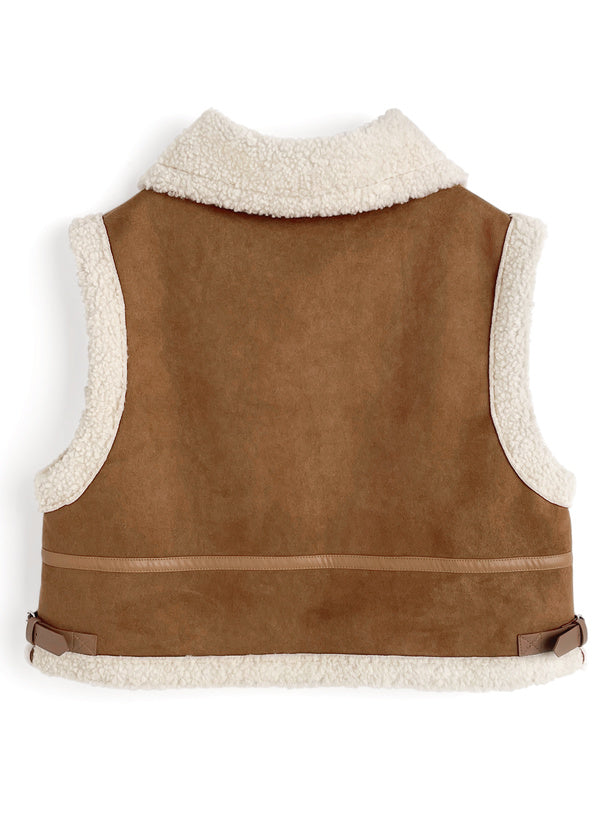 日本直送 [預購] 絨面·彷羊皮保暖背心 ◍ 2色入