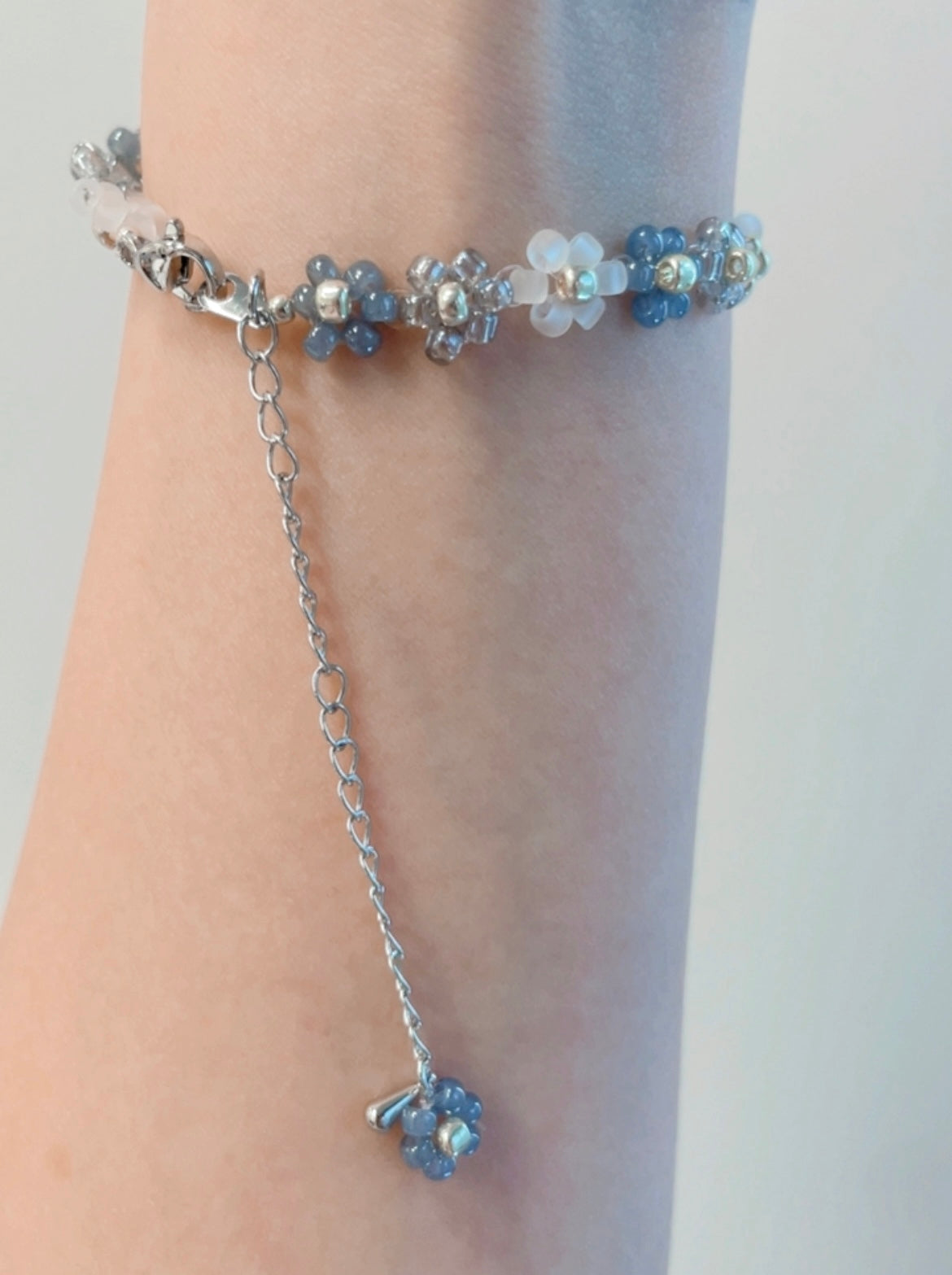 Made in Korea [現貨 /預購]✿ KR Floral Bracelet ◍ Steel Blue