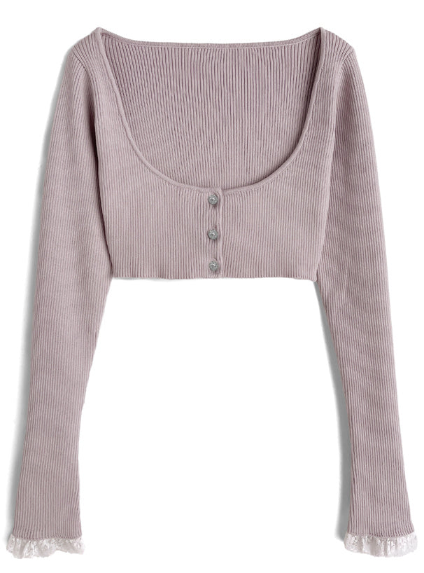 日本直送 [預購] 一套2件setup ⇉ 蕾絲拼接針織背心➕短外套 ◍ 3色入