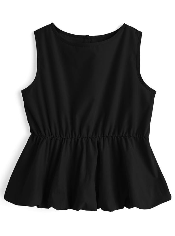 日本直送 [預購] 圓領·泡泡下擺背心 ◍ 3色入