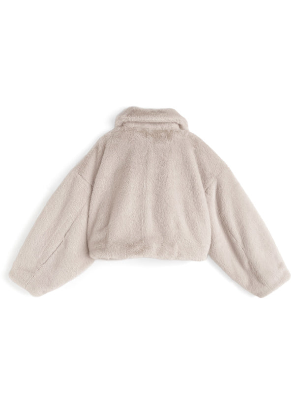 日本直送 [現貨/ 預購] 皮革蝴蝶結౨ৎ毛毛保暖外套 ◍ 3色入