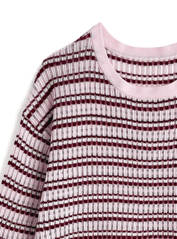 日本直送 [預購] 條紋輕薄·柔軟針織上衣 ◍ 3色入