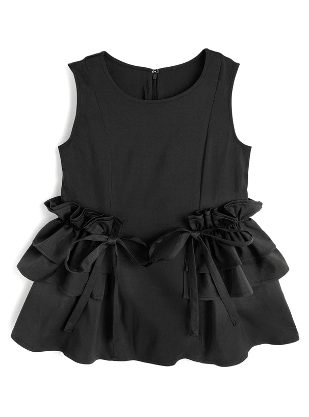 日本直送 [預購] 腰側Ruffle ౨ৎ背心上衣 ◍ 3色入