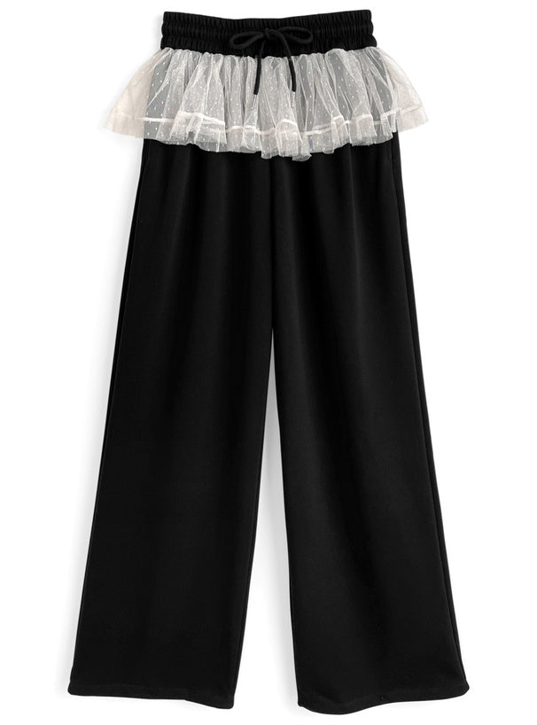 日本直送 [預購] Dot圍紗拼接☁️棉料長褲 ◍ 3色入