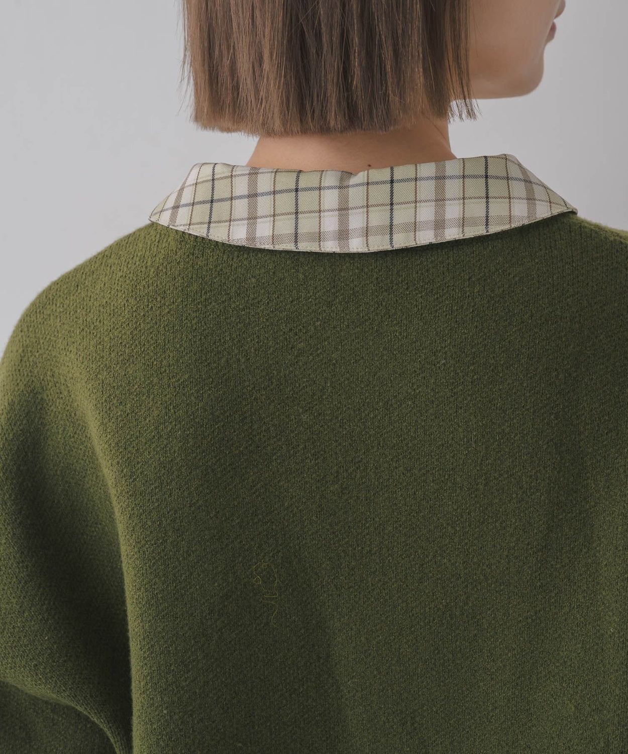 日本直送 [預購] 扮2件·格仔恤領拼針織毛衣 ◍ 3色入