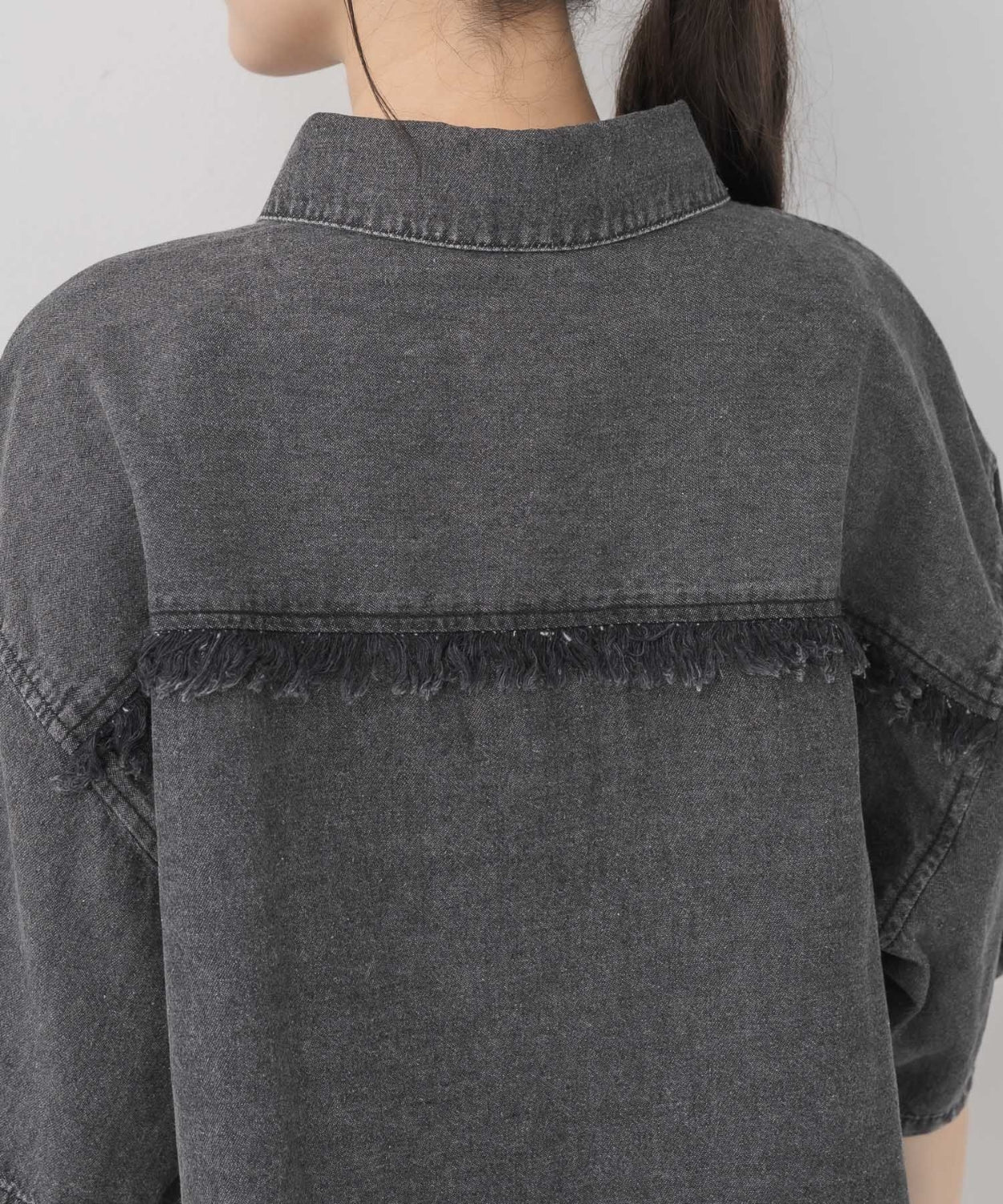 日本直送 [預購] 前後流蘇·牛仔恤衫 ◍ 2色入