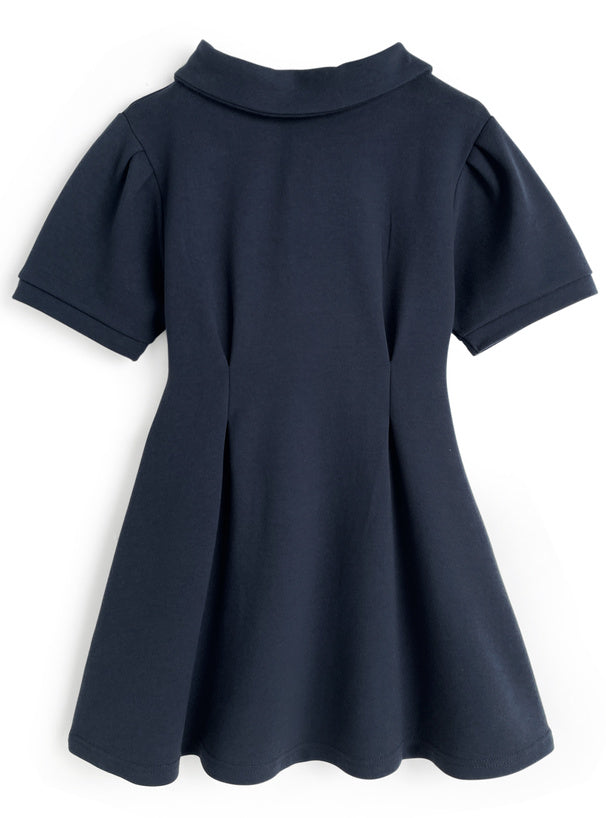 日本直送 [預購] Polo領口·修腰Aline連身裙 ◍ 2色入