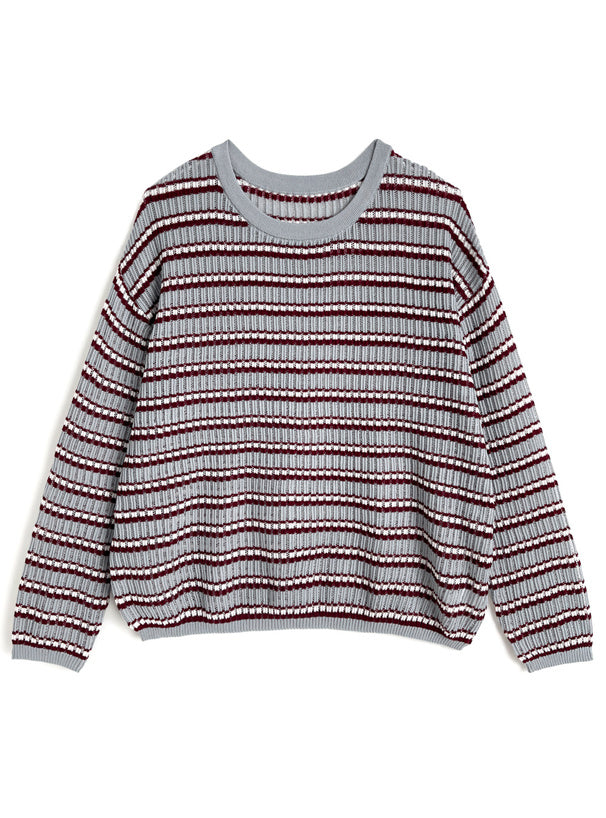 日本直送 [預購] 條紋輕薄·柔軟針織上衣 ◍ 3色入