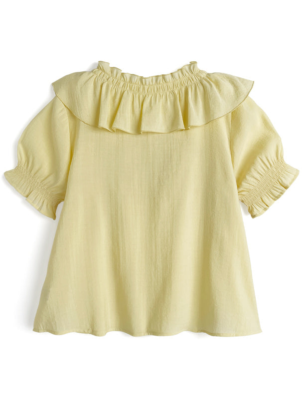 日本直送 [預購] 交叉皺褶Ruffle邊上衣 ◍ 3色入