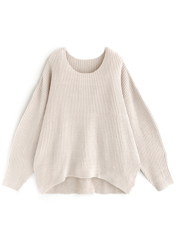 日本直送 [預購] 前短後長·圓領軟糯針織上衣 ◍ 4色入