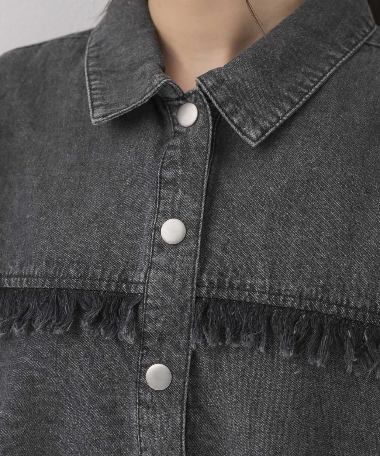 日本直送 [預購] 前後流蘇·牛仔恤衫 ◍ 2色入