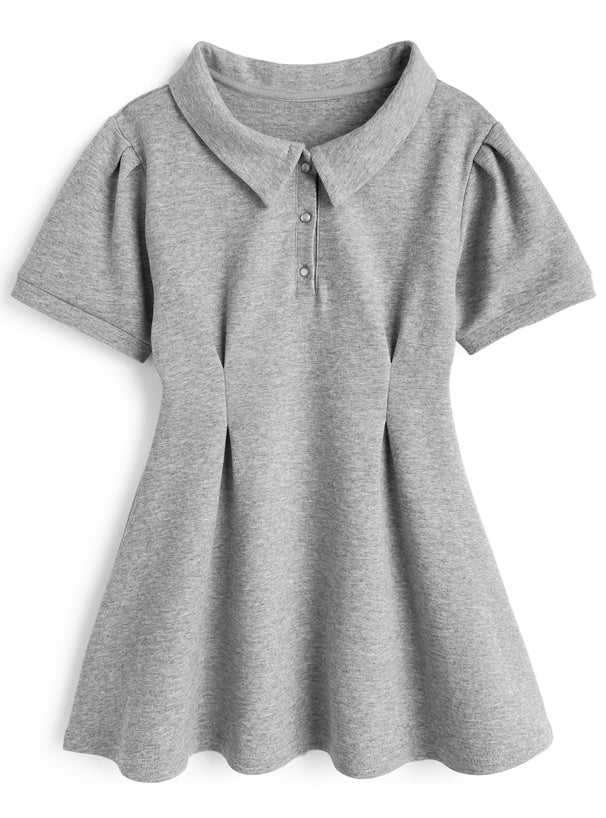 日本直送 [預購] Polo領口·修腰Aline連身裙 ◍ 2色入