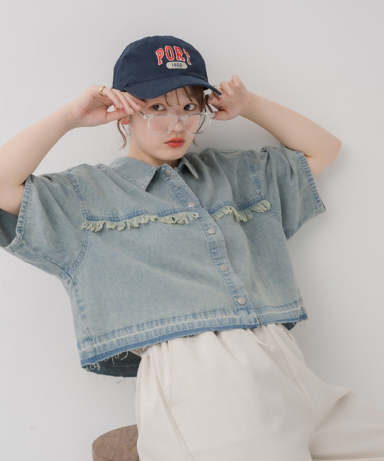 日本直送 [預購] 前後流蘇·牛仔恤衫 ◍ 2色入