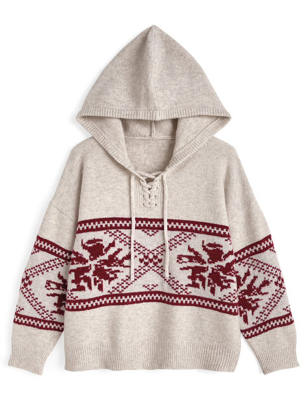 日本直送 [預購] 帶帽·民旅pattern針織上衣 ◍ 3色入