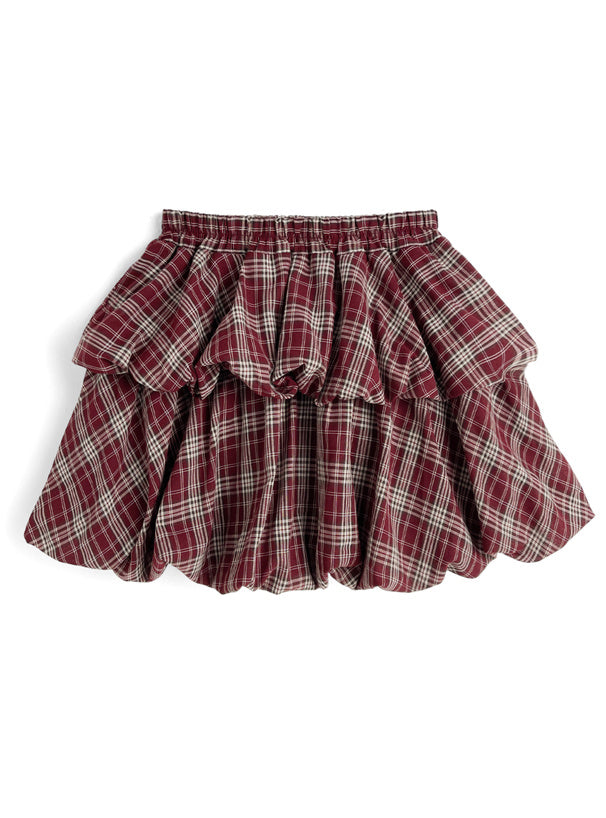 日本直送 [預購] 50% 棉☁️ 格仔·蛋糕泡泡短裙 ◍ 2色入
