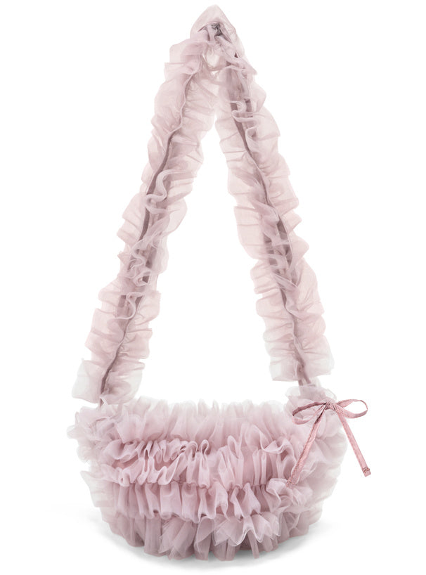 日本直送 [預購] 輕·蓬鬆紗紗皺褶౨ৎ 肩袋 ◍ 4色入