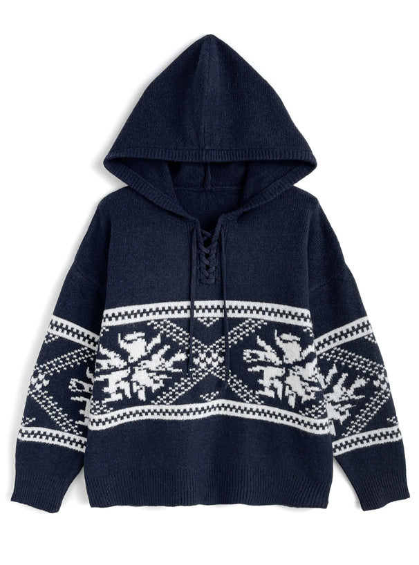 日本直送 [預購] 帶帽·民旅pattern針織上衣 ◍ 3色入