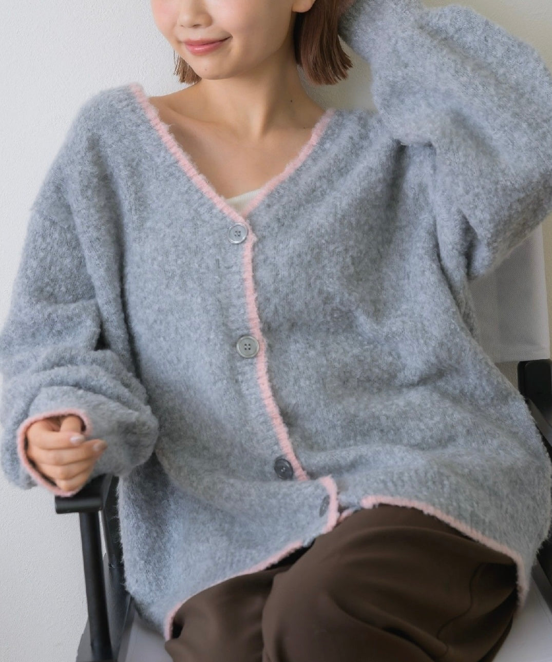 日本直送 [預購] 拼色·柔軟極親膚🧶針織外套 ◍ 2色入