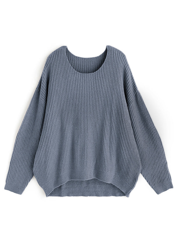 日本直送 [預購] 前短後長·圓領軟糯針織上衣 ◍ 4色入