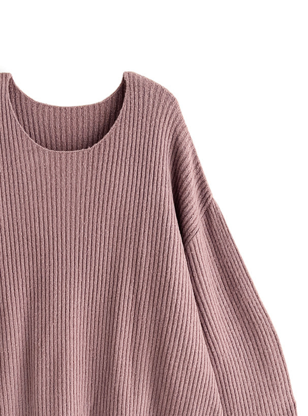 日本直送 [預購] 前短後長·圓領軟糯針織上衣 ◍ 4色入