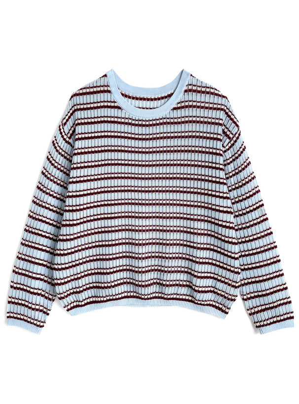 日本直送 [預購] 條紋輕薄·柔軟針織上衣 ◍ 3色入