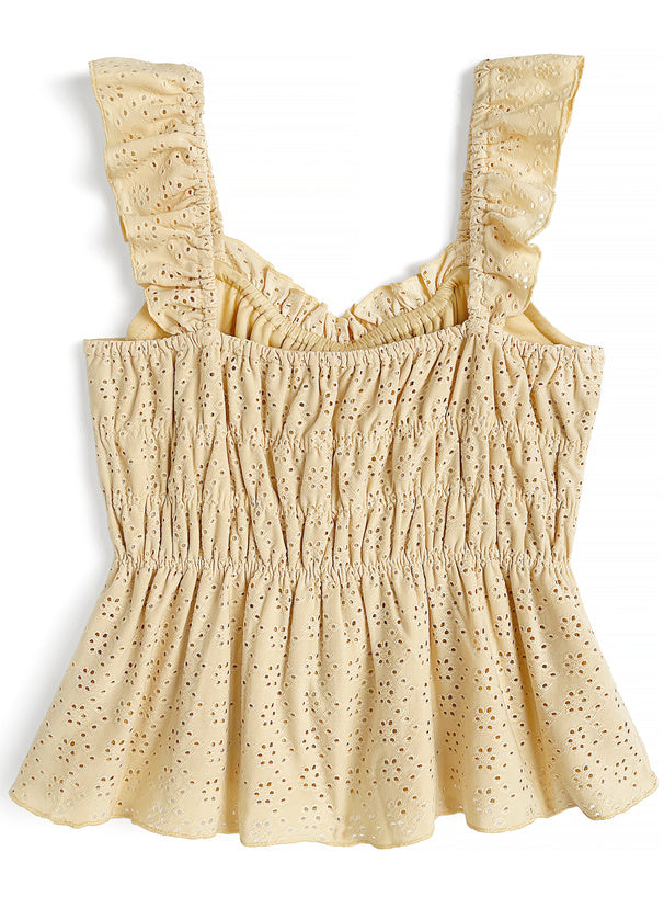 日本直送 [預購] 花花·Ruffle肩邊背心 ◍ 3色入