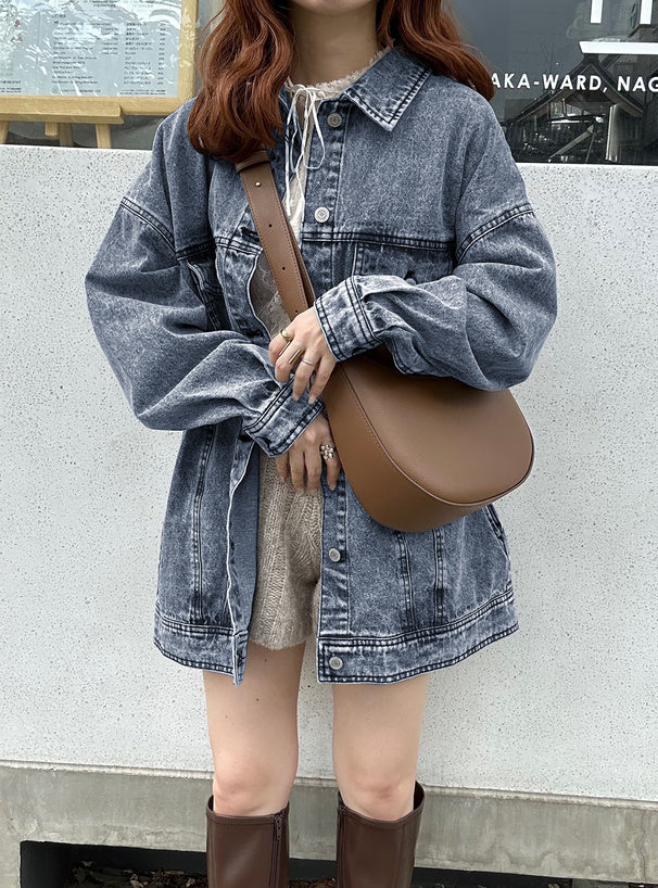 日本直送 [預購] 100% Cotton☁️ 寬鬆休閑牛仔外套 ◍ 2色入