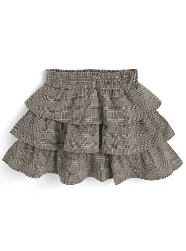 日本直送 [預購] 一套2件setup ⇉ 格仔拼接恤衫➕蛋糕短裙