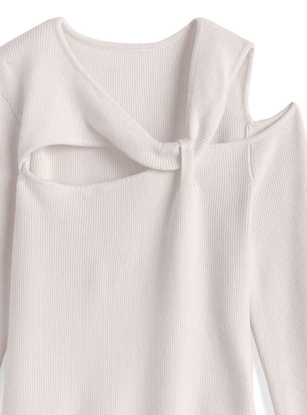 日本直送 [預購] 鏤空扭結針織上衣 ◍ 2色入