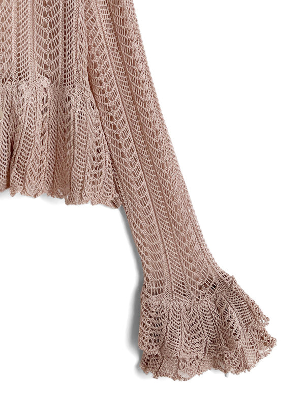 日本直送 [預購] 蝴蝶綁帶౨ৎ鏤空針織外套 ◍ 3色入