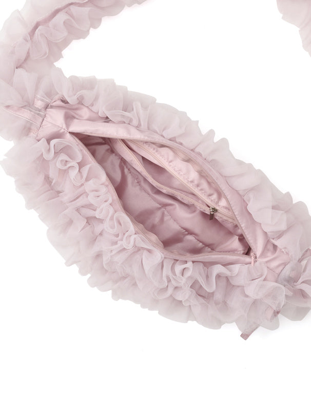 日本直送 [預購] 輕·蓬鬆紗紗皺褶౨ৎ 肩袋 ◍ 4色入