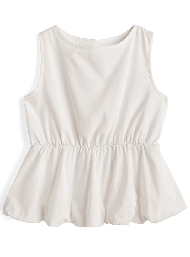 日本直送 [預購] 圓領·泡泡下擺背心 ◍ 3色入