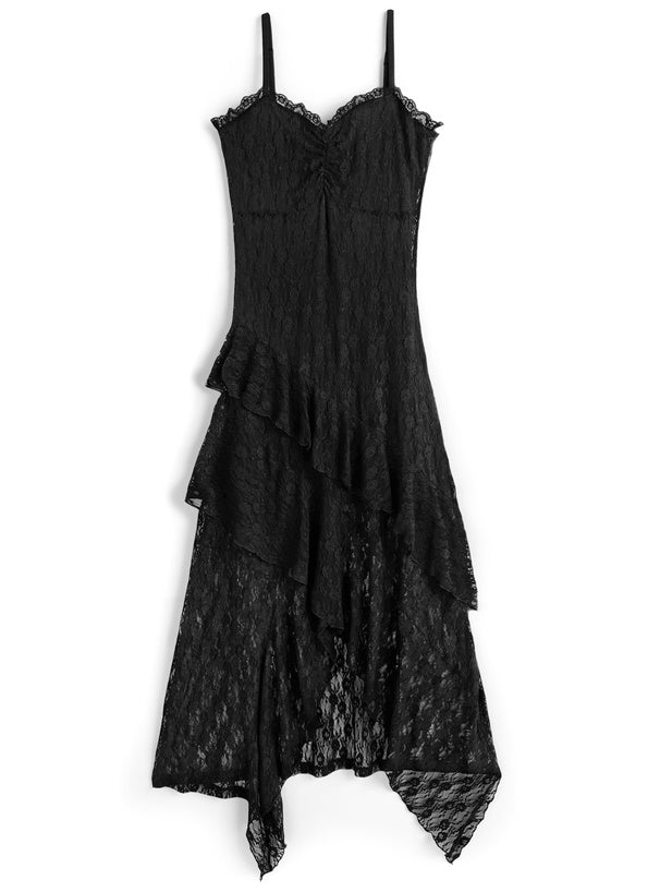 日本直送 [預購] 花花蕾絲·吊帶連身裙 ◍ 2色入