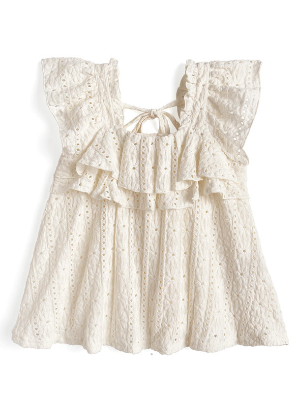 日本直送 [預購 - 日本7月下旬發貨] 花花壓花·Ruffle邊上衣 ◍ 2色入