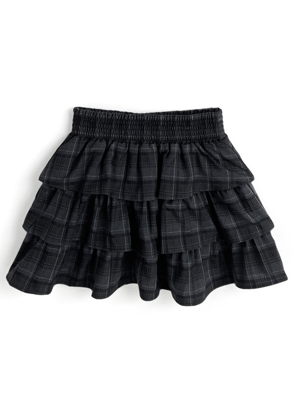 日本直送 [預購] 一套2件setup ⇉ 格仔拼接恤衫➕蛋糕短裙