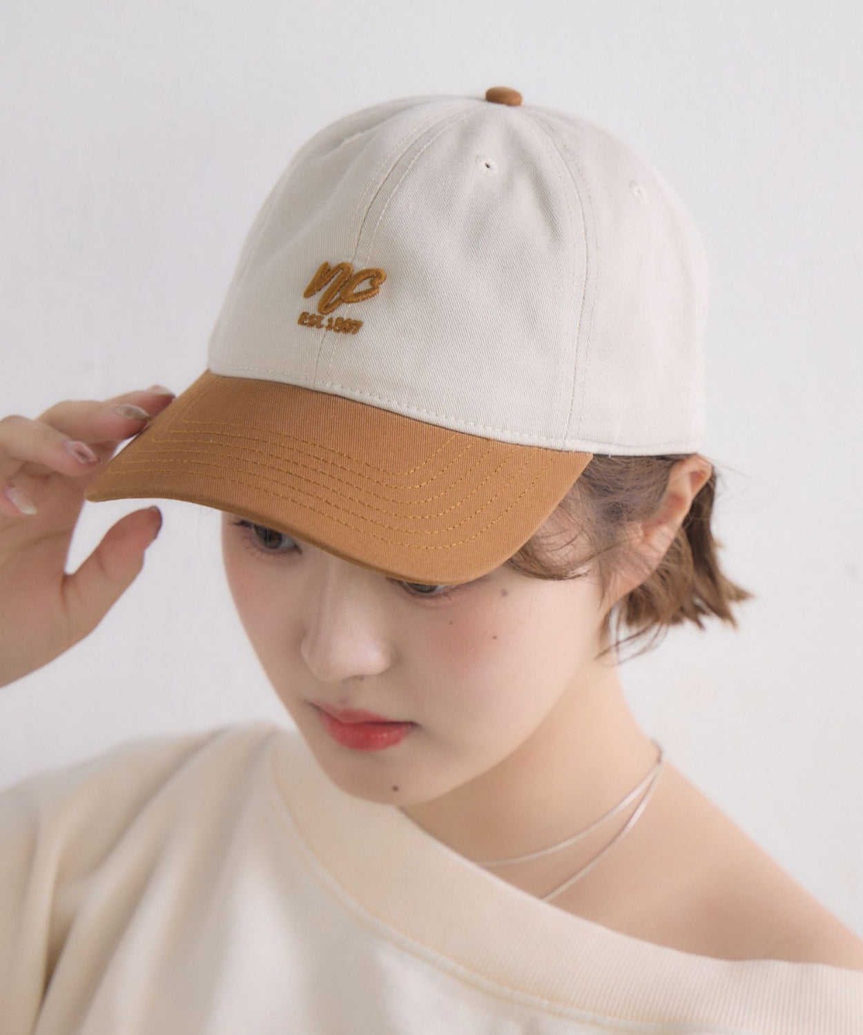 日本直送 [預購] 拼色·刺繡字Cap帽仔 ◍ 2色入