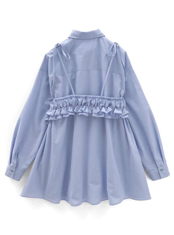 日本直送 [預購] 一套2件setup ⇉ Ruffle交叉背心➕恤裙 ◍ 3色入