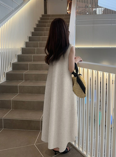 日本直送 [預購] 彈性速乾料·Aline背心長裙 ◍ 3色入
