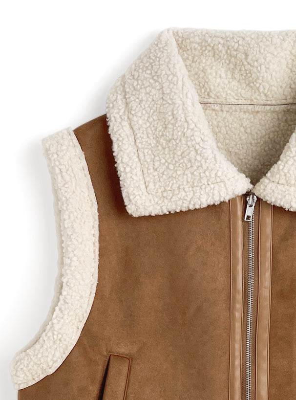 日本直送 [預購] 絨面·彷羊皮保暖背心 ◍ 2色入