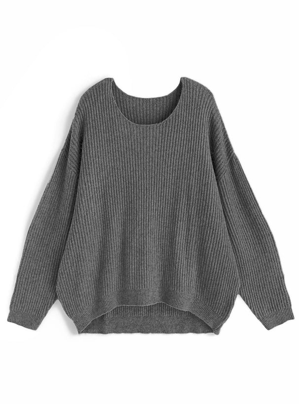 日本直送 [預購] 前短後長·圓領軟糯針織上衣 ◍ 4色入