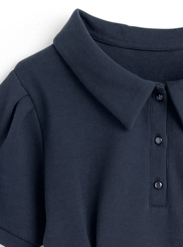 日本直送 [預購] Polo領口·修腰Aline連身裙 ◍ 2色入